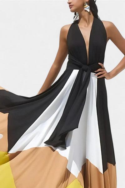 Nava Vestido Largo Polimórfico de Espalda Abierta
