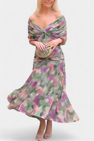 Alondra Vestido Largo Floral Fantasía con Escote en V