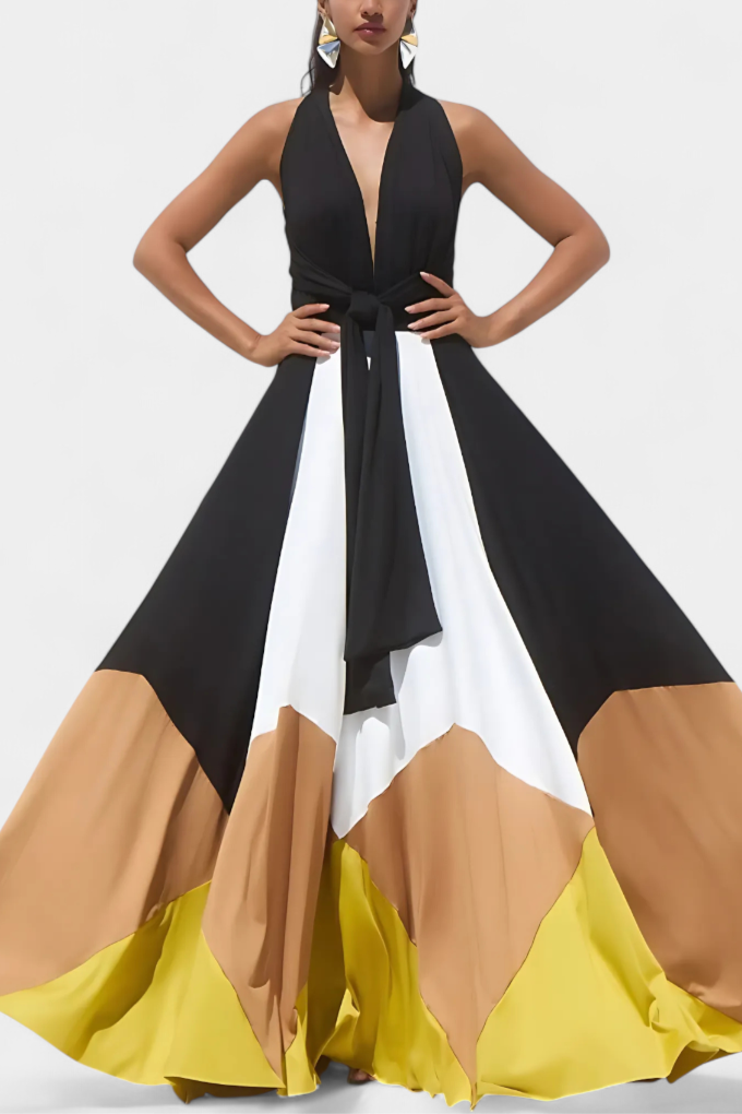 Nava Vestido Largo Polimórfico de Espalda Abierta