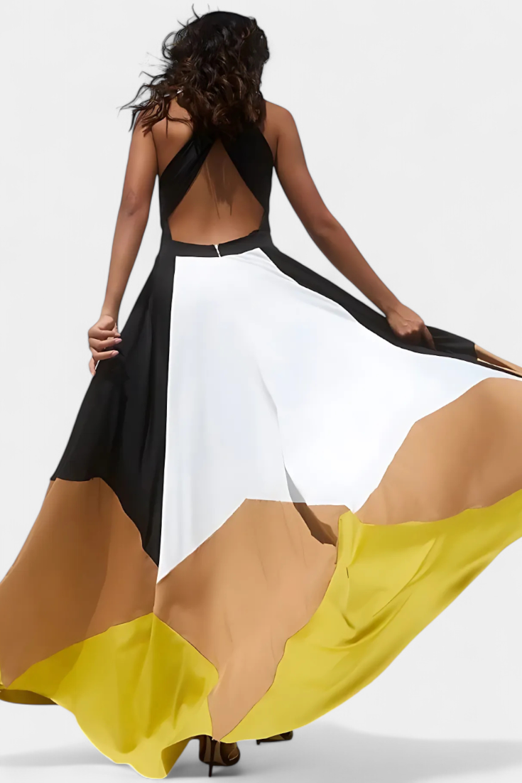 Nava Vestido Largo Polimórfico de Espalda Abierta