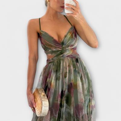 Vestido largo Annai Mesh - Elegante y ajustado al cuerpo