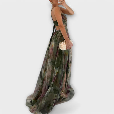 Vestido largo Annai Mesh - Elegante y ajustado al cuerpo