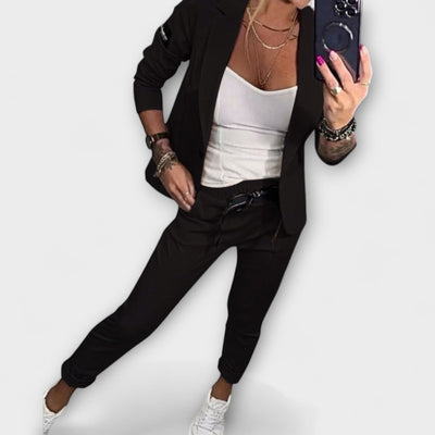 Malou - Conjunto coordinado de top, chaqueta y pantalón