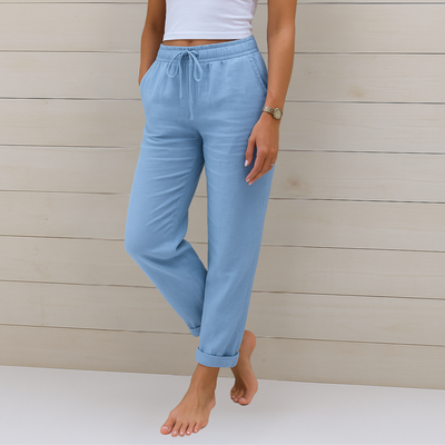 Jovi - Pantalón elástico de lino transpirable de primera calidad