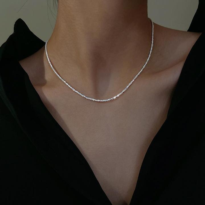 Conjunto de collar de plata con luz de estrellas