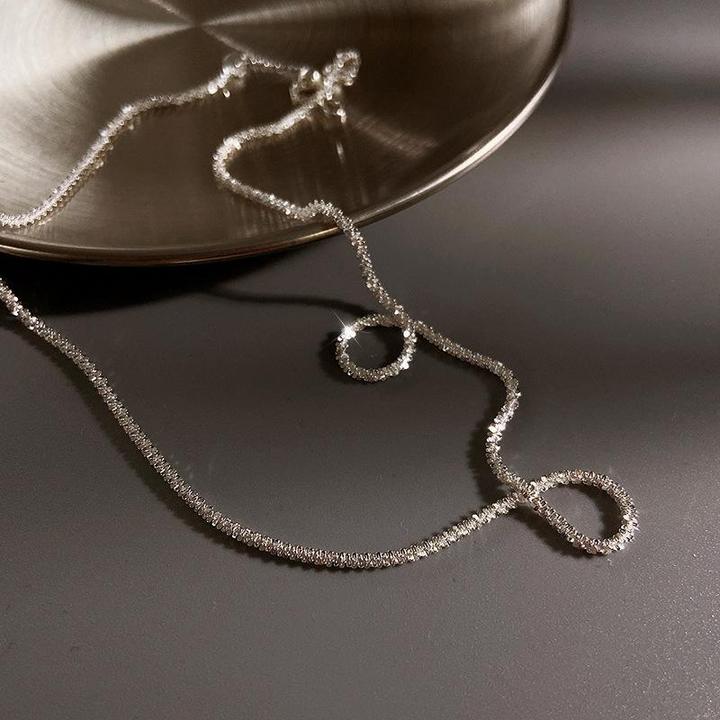 Conjunto de collar de plata con luz de estrellas