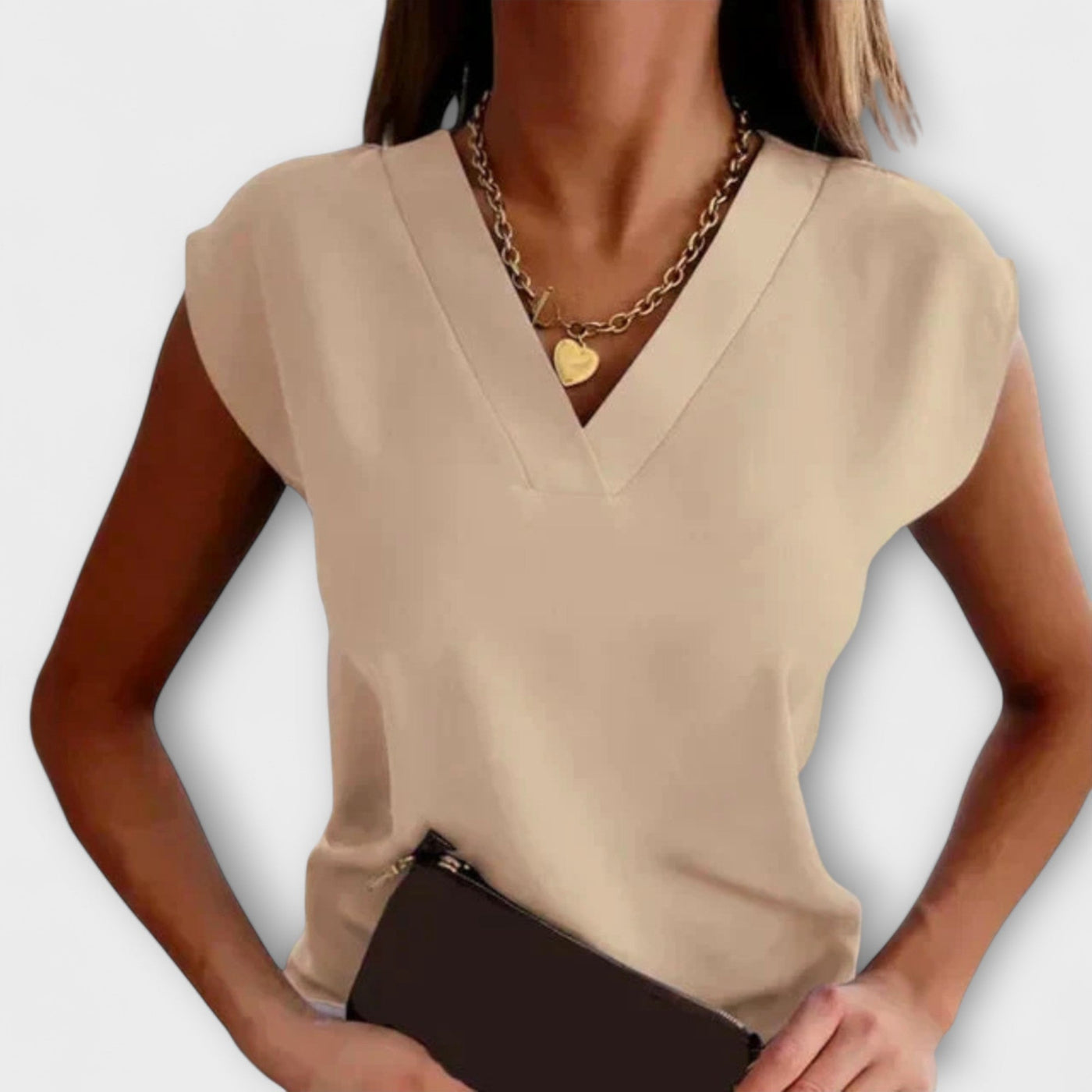 Blusa de verano de escote en V para mujer con mangas sueltas
