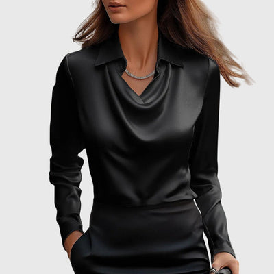 Sylvie | Blusa con brillo lujoso y cuello fruncido