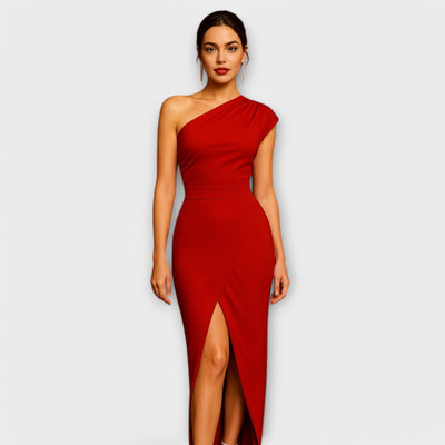 Vestido de noche asimétrico y elegante