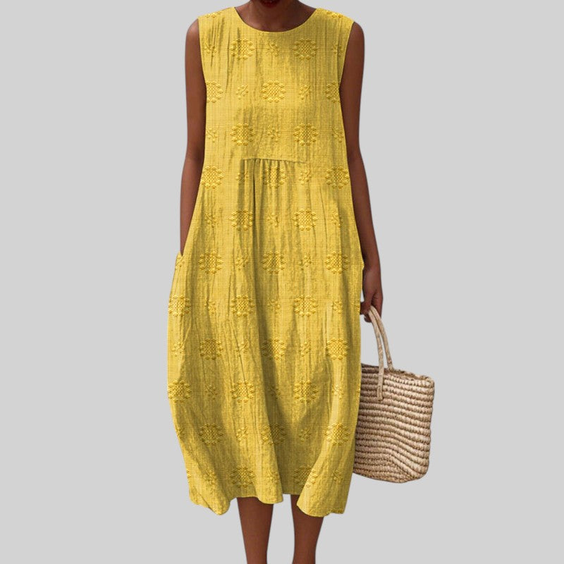 Trully - Vestido de algodón sin mangas con bolsillos