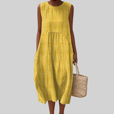 Trully - Vestido de algodón sin mangas con bolsillos