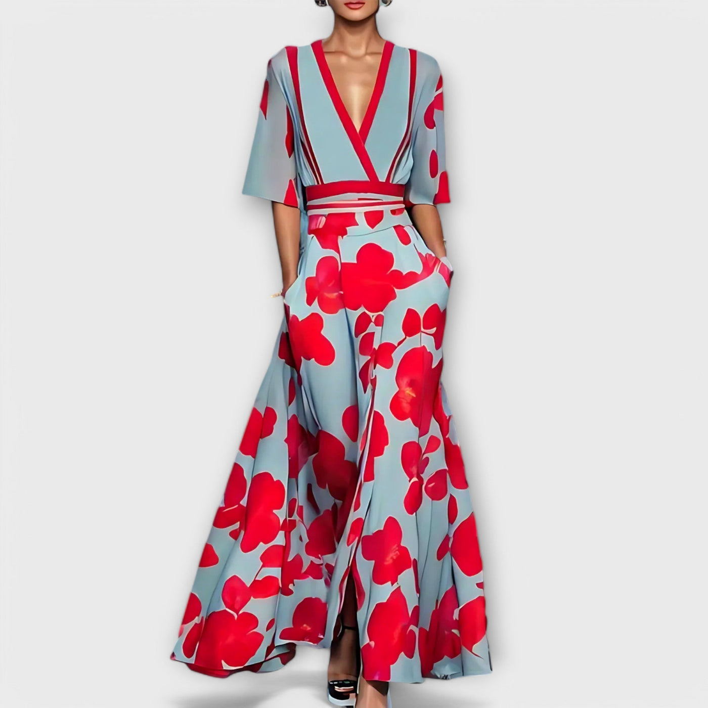 Elise - Elegante vestido ajustado con estampado floral