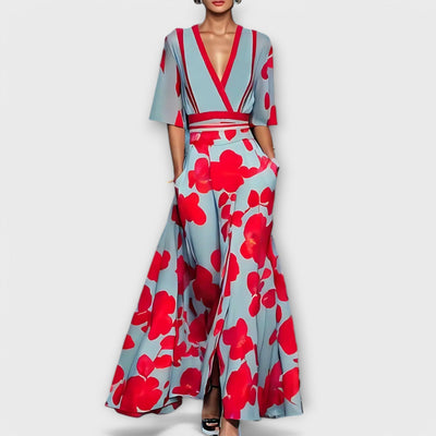 Elise - Elegante vestido ajustado con estampado floral