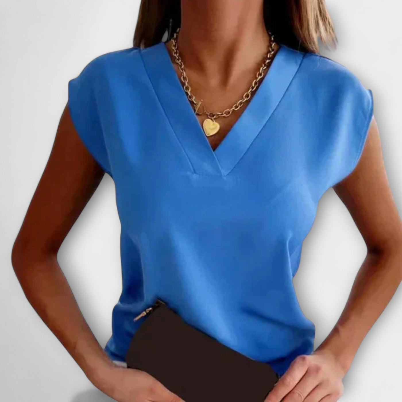 Blusa de verano de escote en V para mujer con mangas sueltas