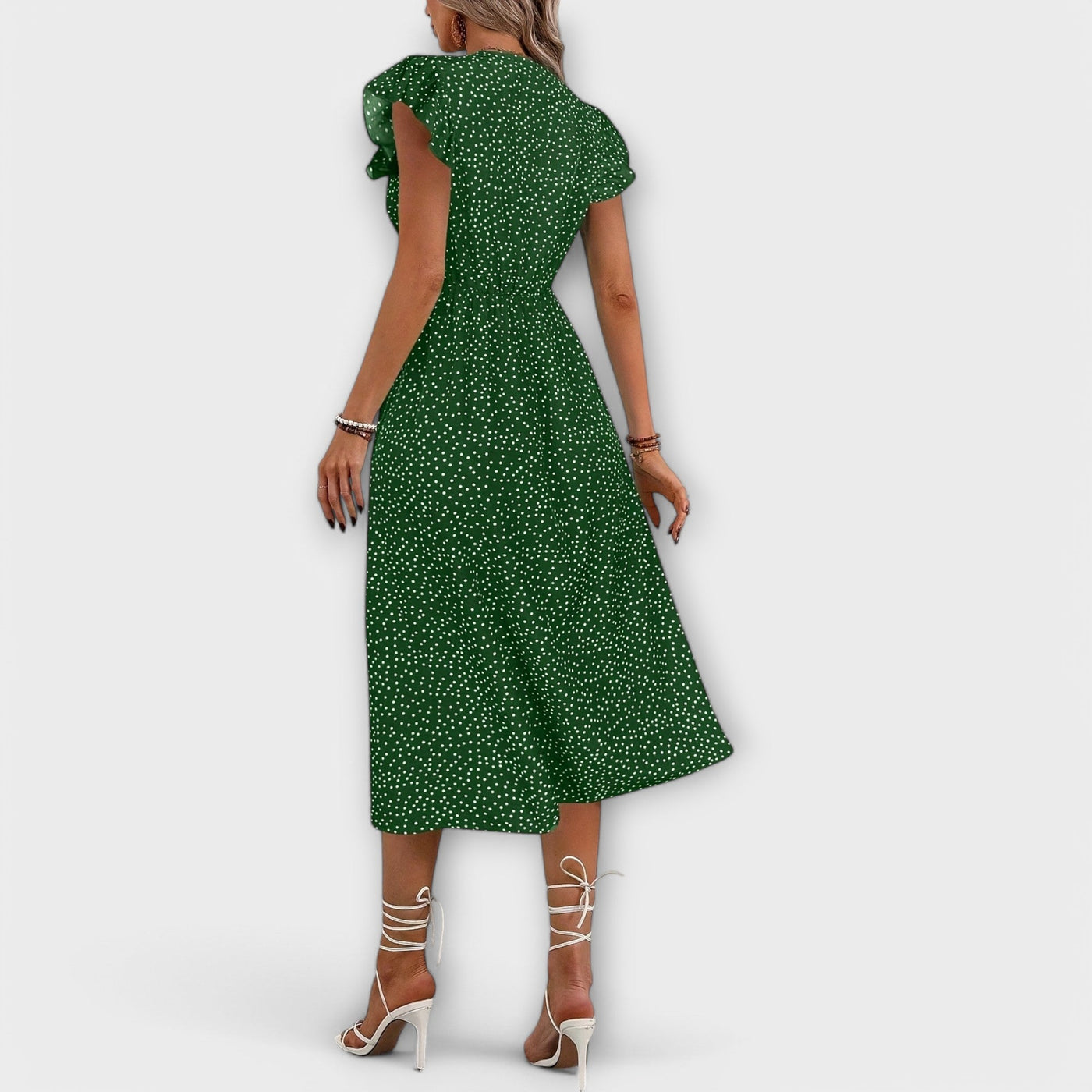 Vestido midi elegante de lunares