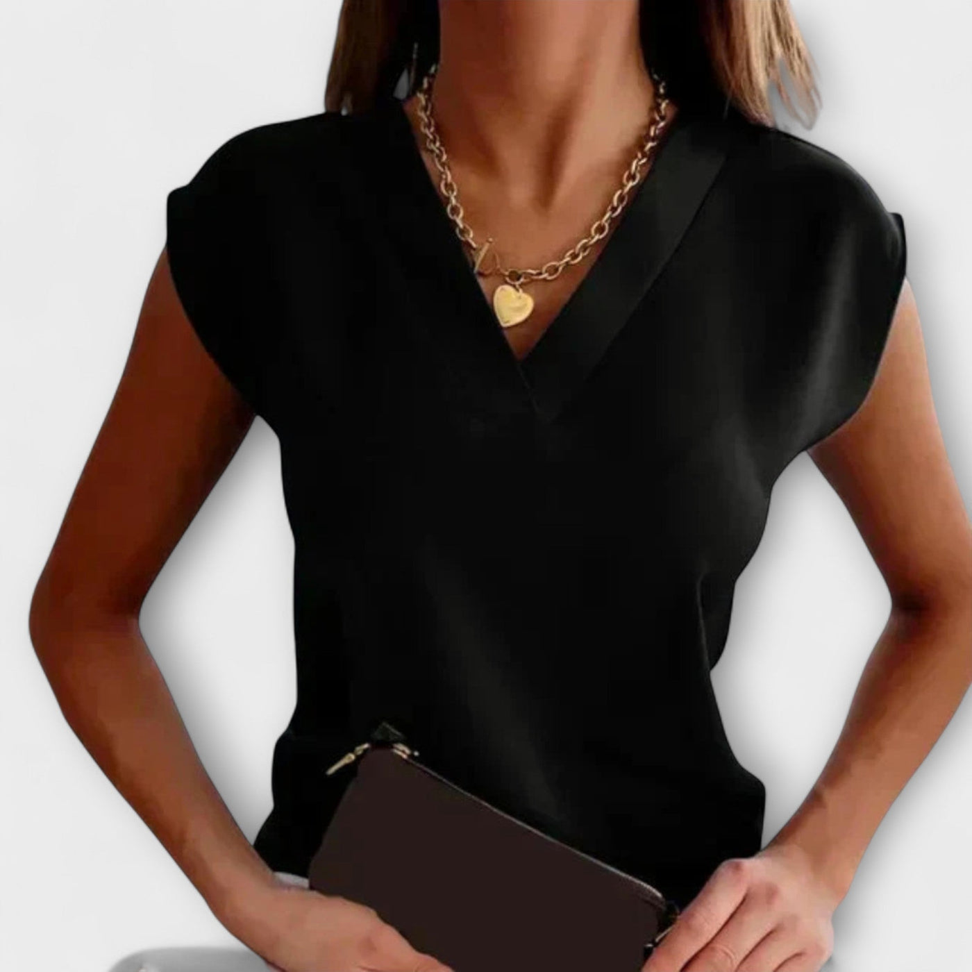 Blusa de verano de escote en V para mujer con mangas sueltas
