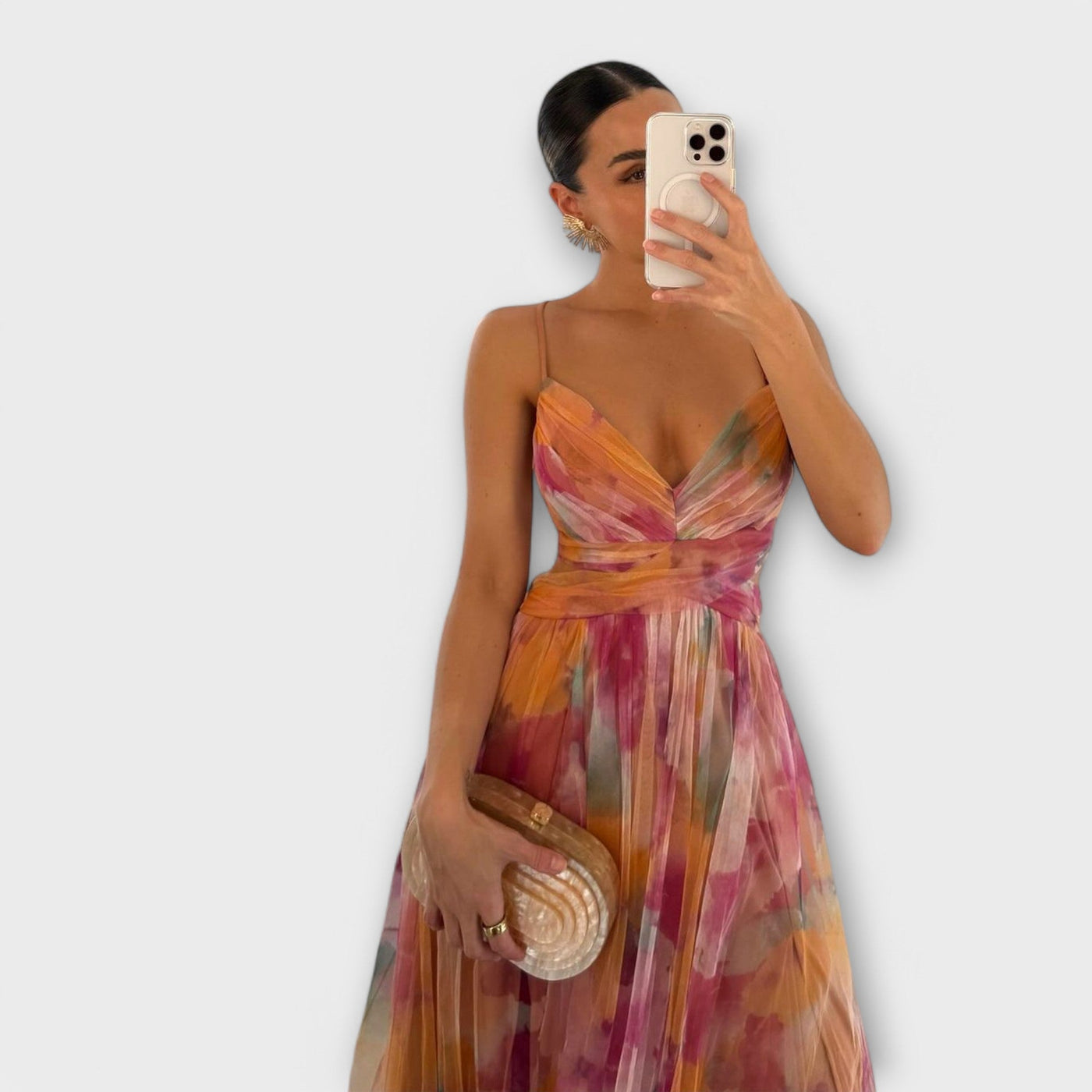 Vestido largo Annai Mesh - Elegante y ajustado al cuerpo