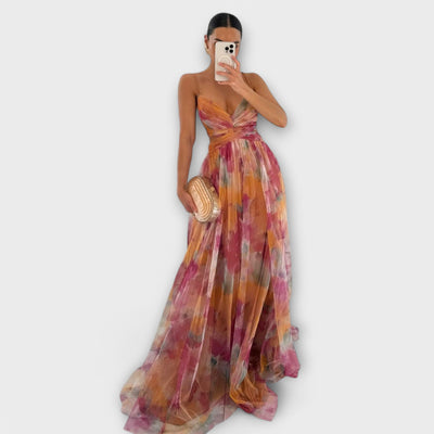Vestido largo Annai Mesh - Elegante y ajustado al cuerpo