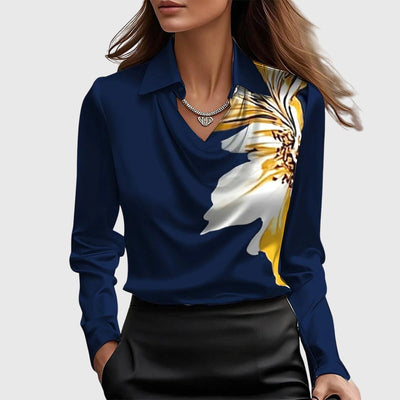 Sylvie | Blusa con brillo lujoso y cuello fruncido