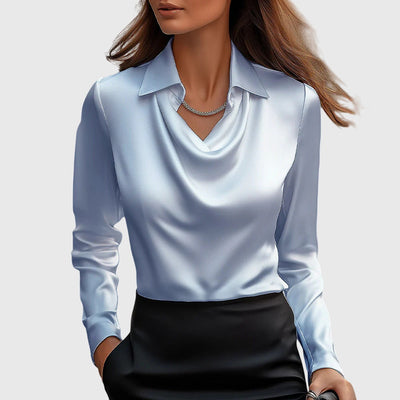 Sylvie | Blusa con brillo lujoso y cuello fruncido