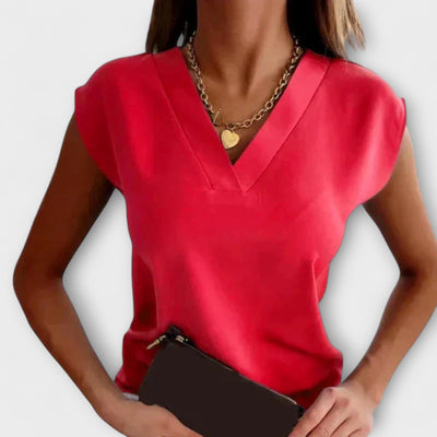 Blusa de verano de escote en V para mujer con mangas sueltas