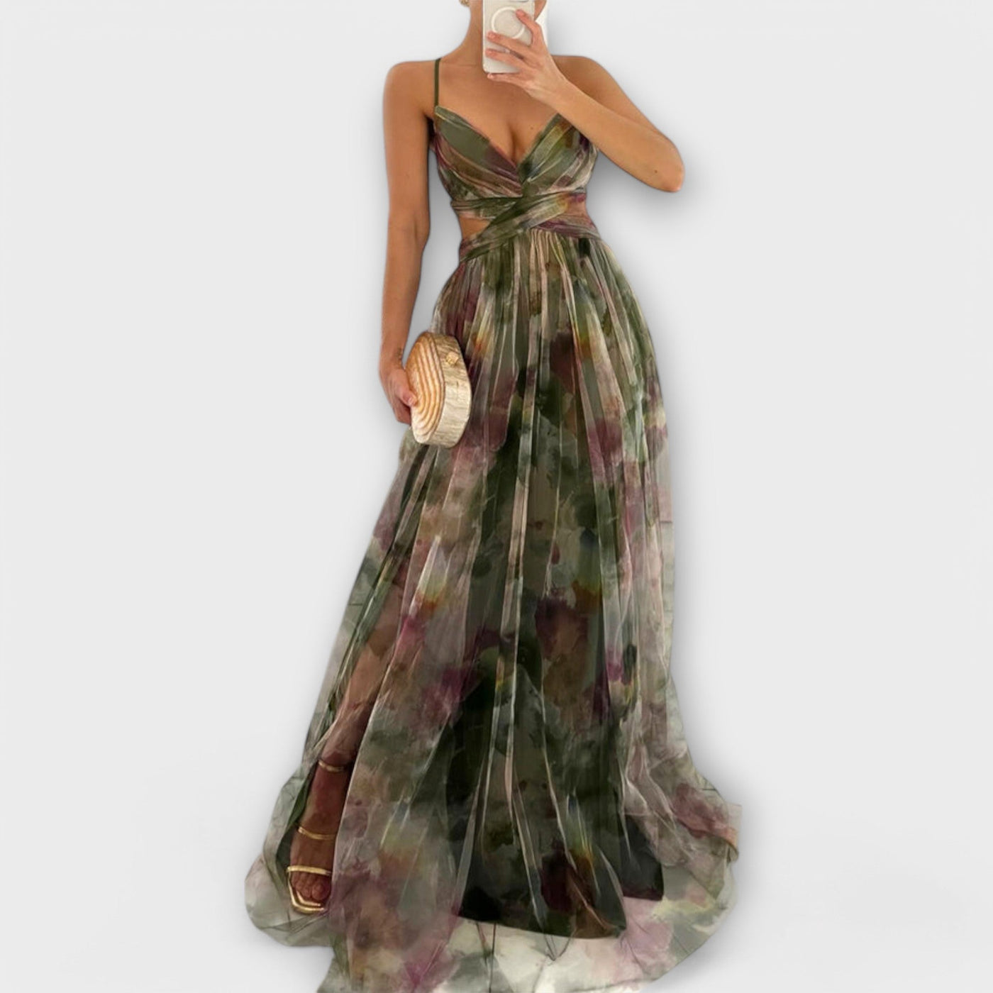 Vestido largo Annai Mesh - Elegante y ajustado al cuerpo