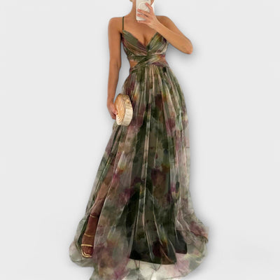 Vestido largo Annai Mesh - Elegante y ajustado al cuerpo