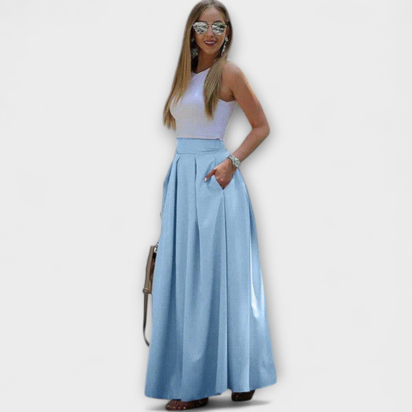 Tzafira – Falda larga elegante de cintura alta