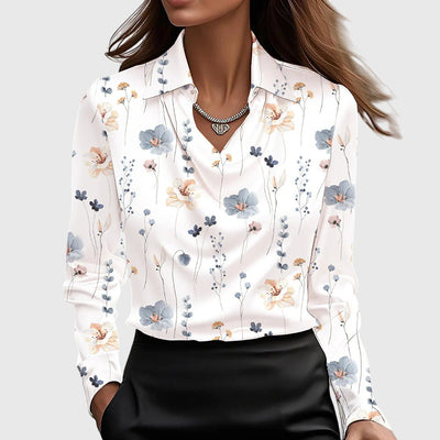 Sylvie | Blusa con brillo lujoso y cuello fruncido