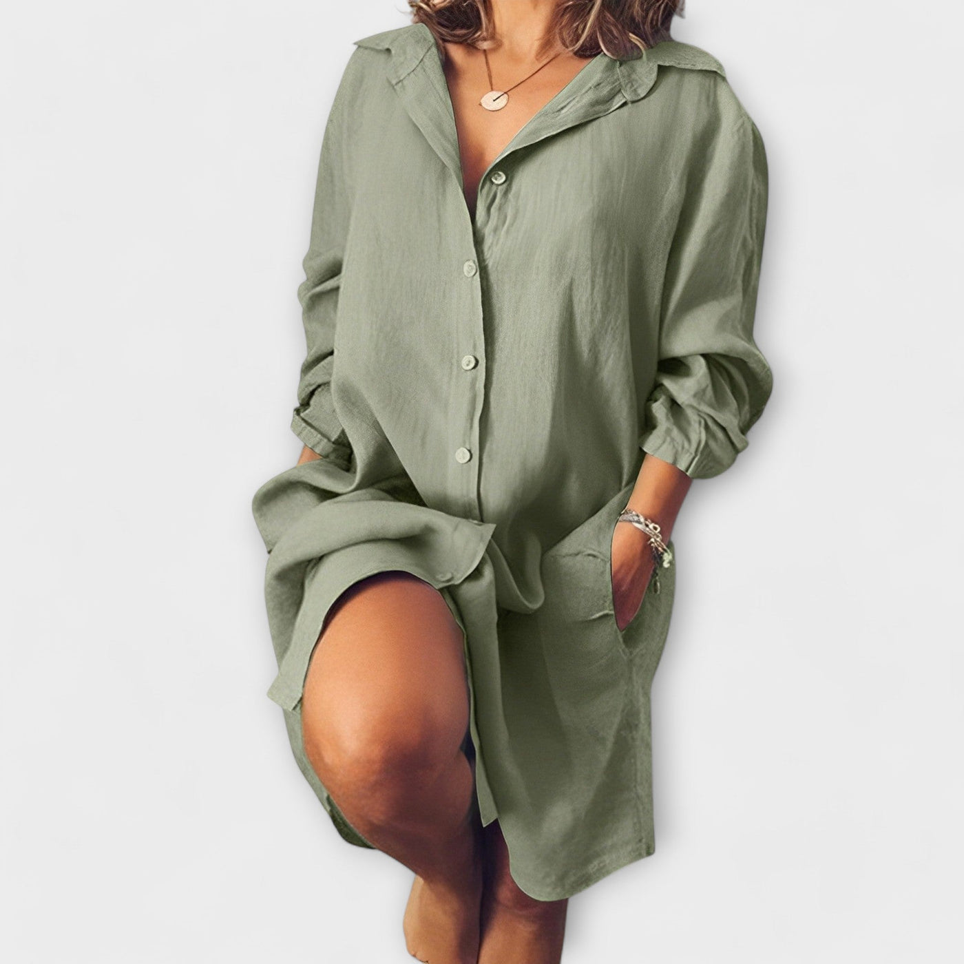 Blusa informal de lino para el día a día