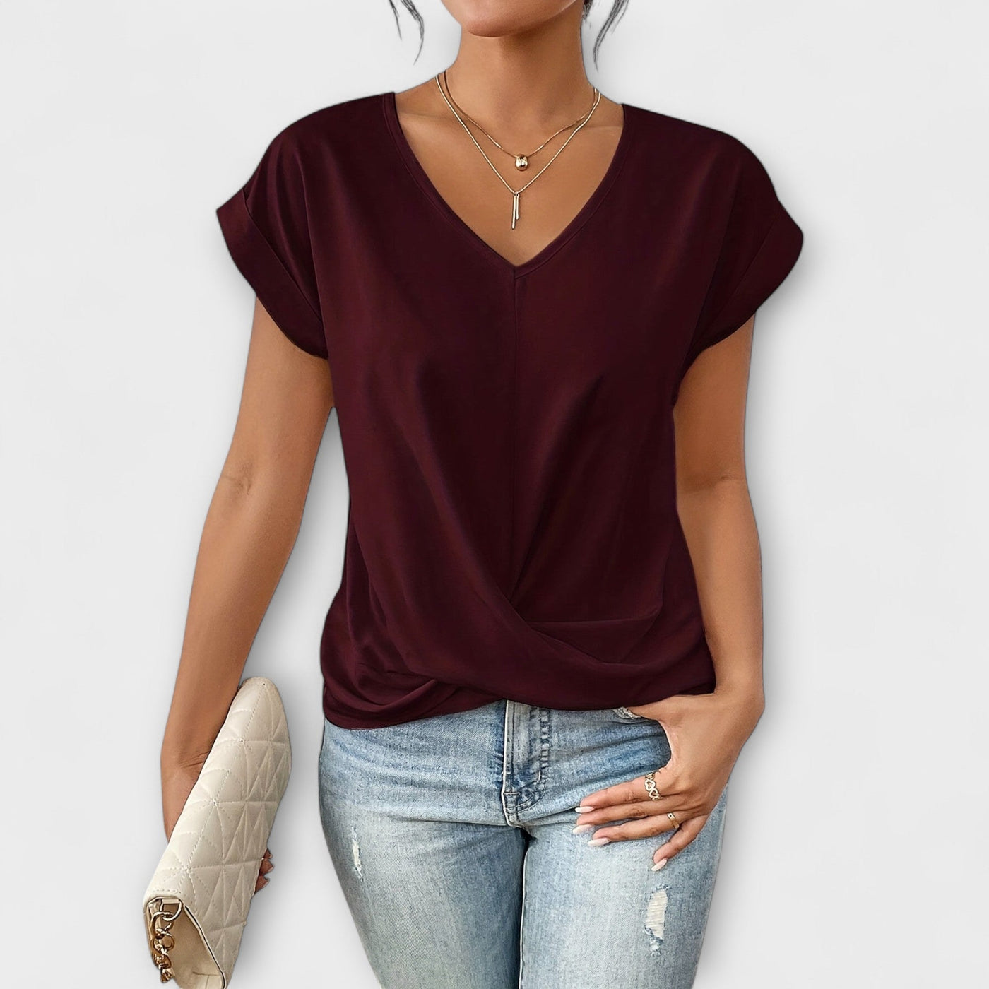 Eloise - Top con escote en V y detalle de botón