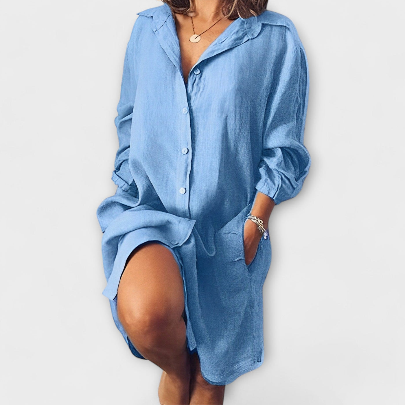 Blusa informal de lino para el día a día