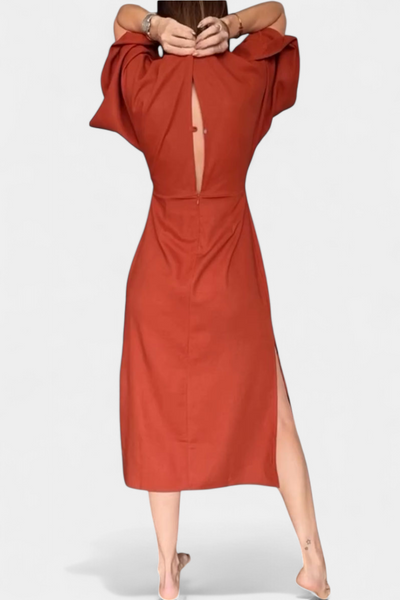 Ainhoa Vestido Casual con Escote en V y Nudo Frontal