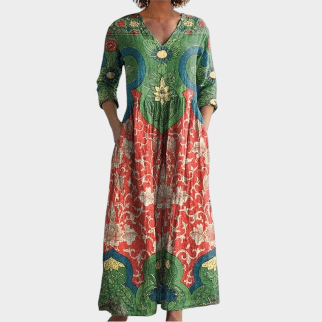 Aroa™ | Vestido largo vintage de flores