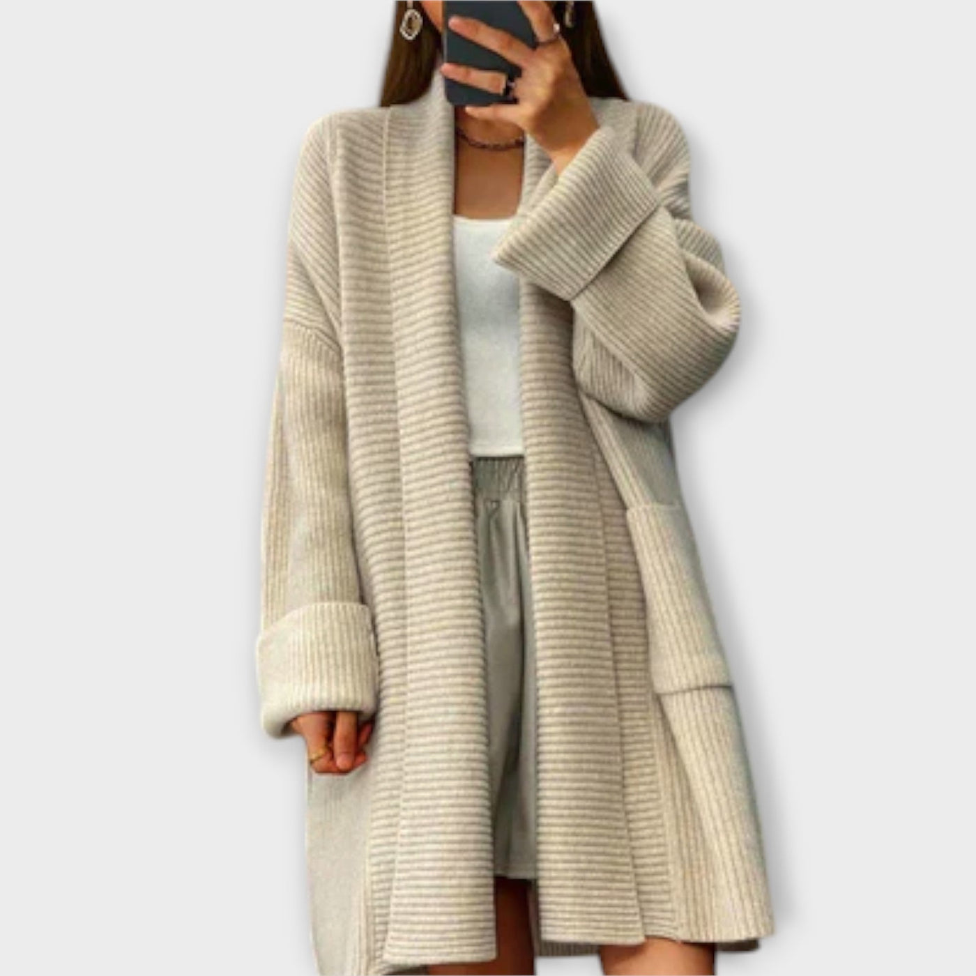Euphemia - Cardigan de Franela Largo