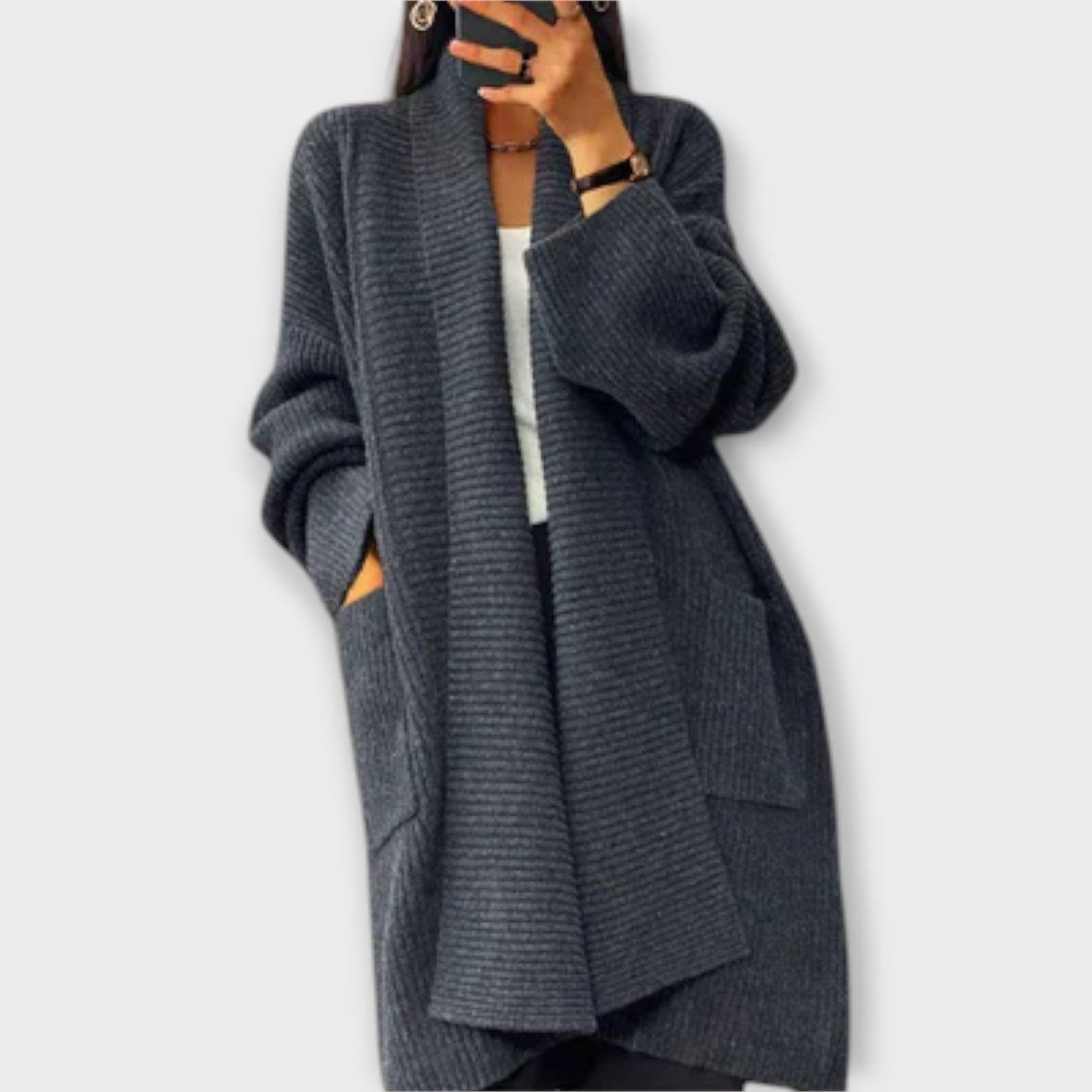 Euphemia - Cardigan de Franela Largo