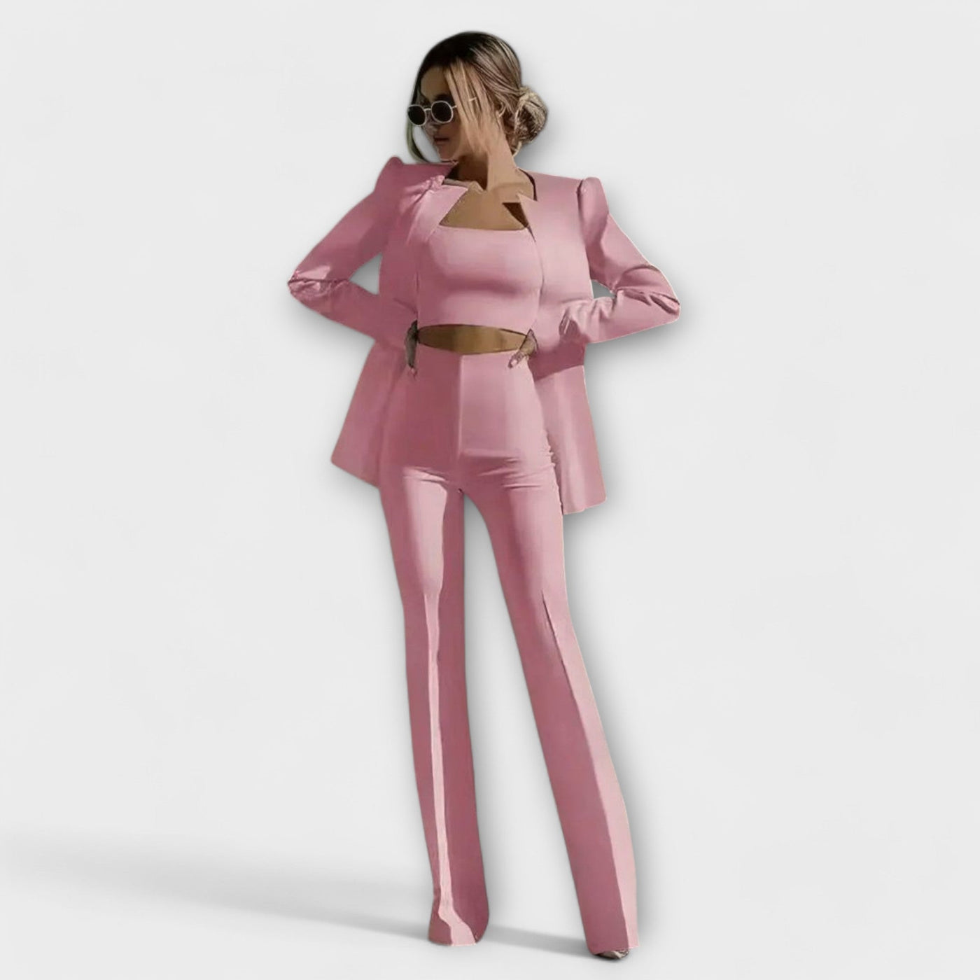Selina - Conjunto de 3 piezas elegante (Chaqueta, Top, Pantalones)