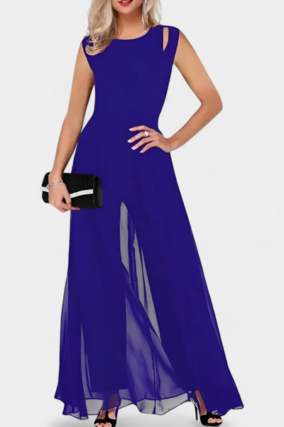Nadia Mono Elegante sin Mangas con Transparencia Frontal