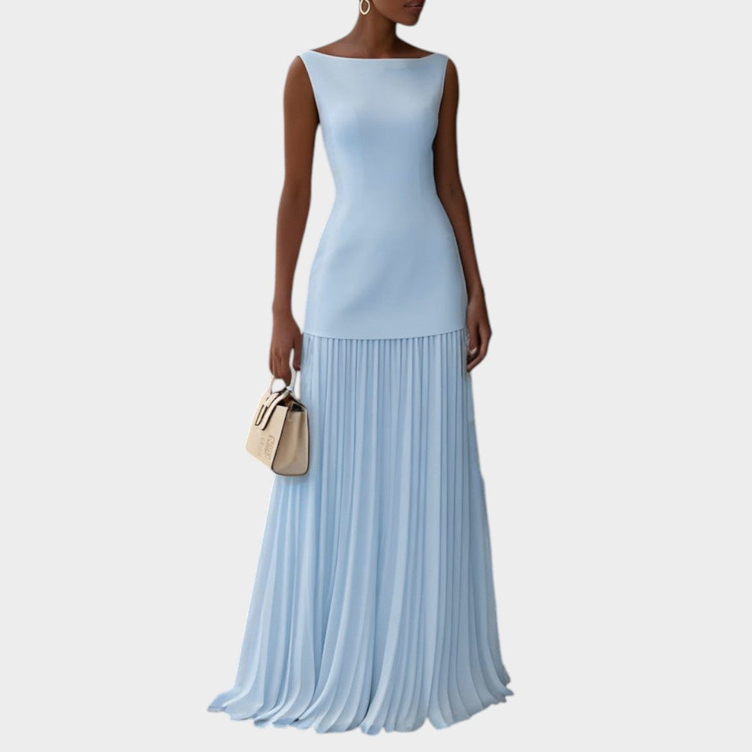 Klara™ | Vestido Largo Plisado sin Mangas