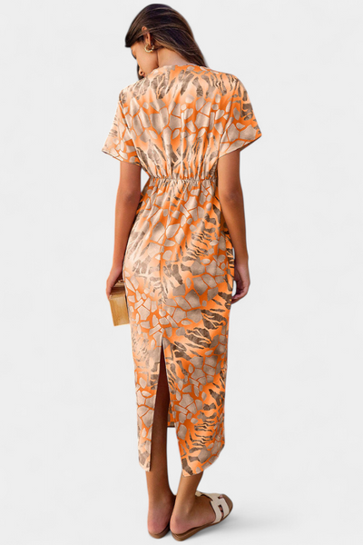 Triana Vestido con Estampado Abstracto y Escote en V