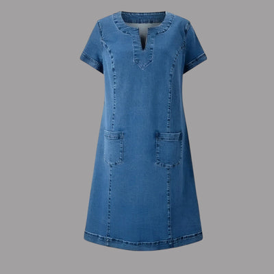 Julia - Vestido vaquero suave con bolsillos frontales