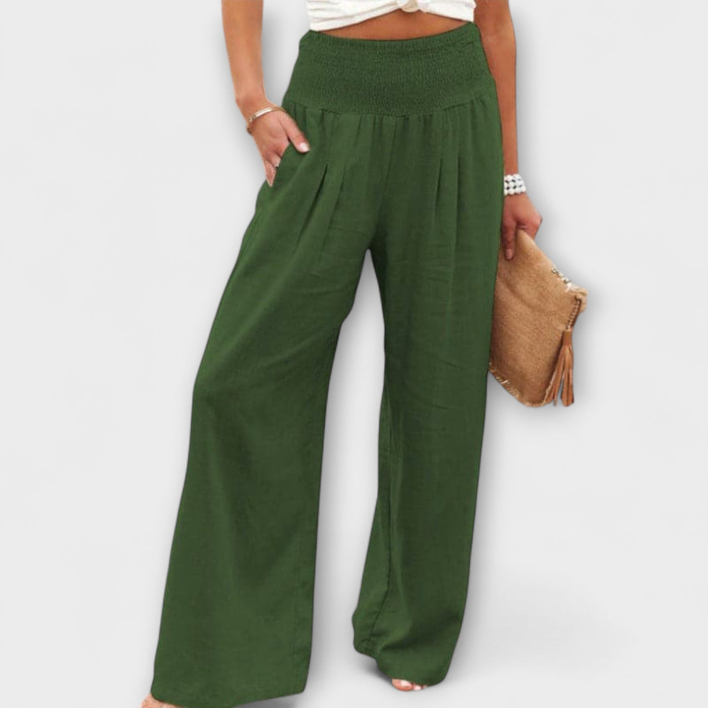 Thearya - Pantalones de lino sueltos y casuales