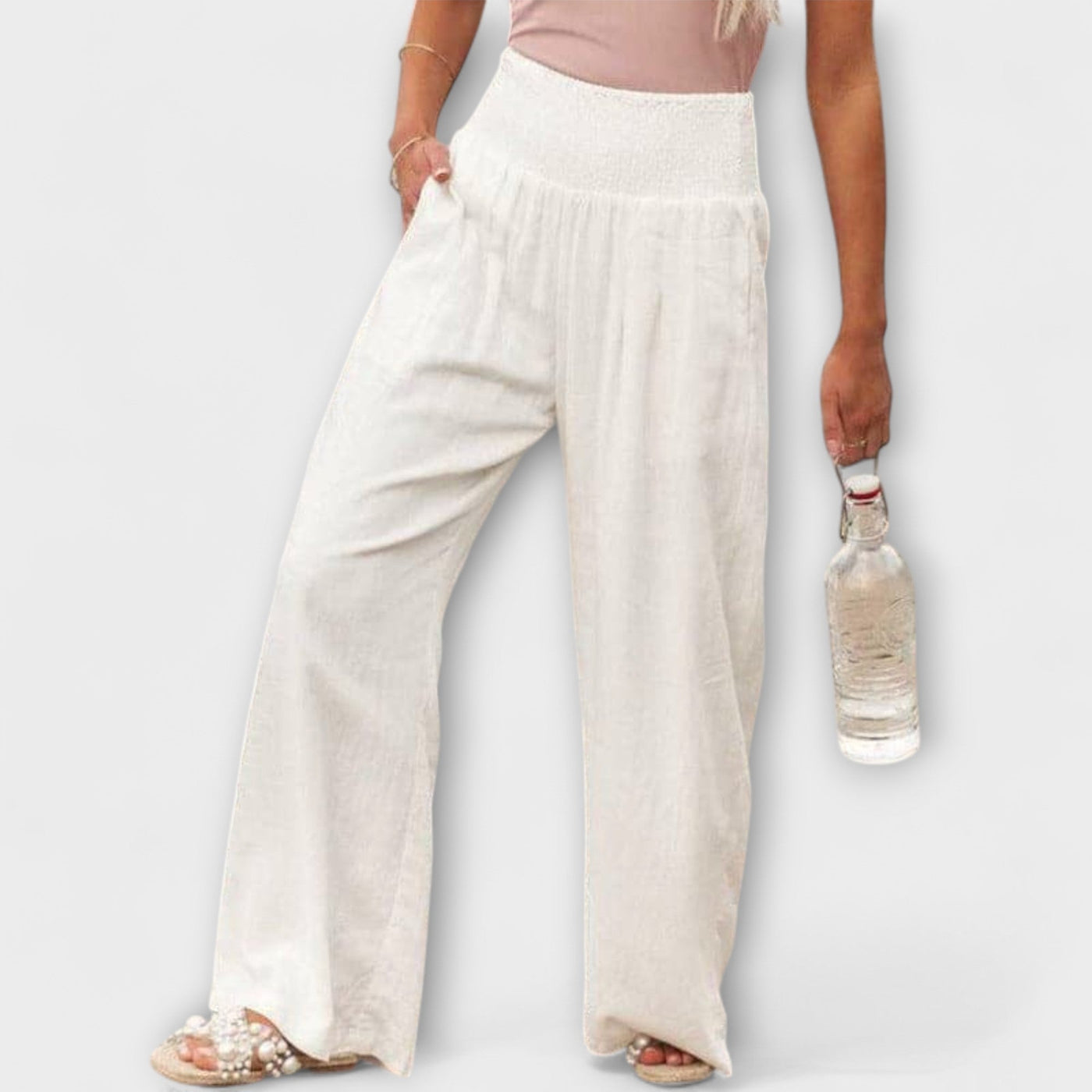 Thearya - Pantalones de lino sueltos y casuales