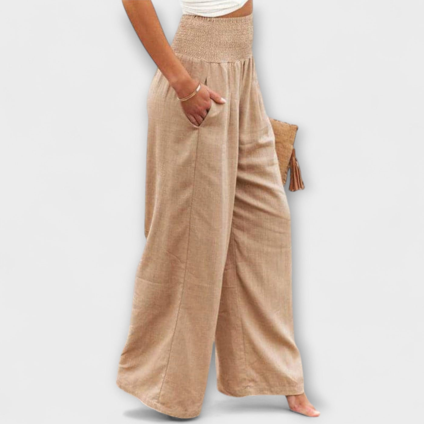 Thearya - Pantalones de lino sueltos y casuales