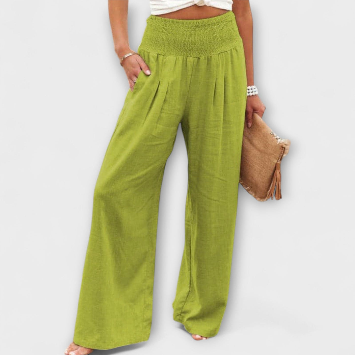 Thearya - Pantalones de lino sueltos y casuales