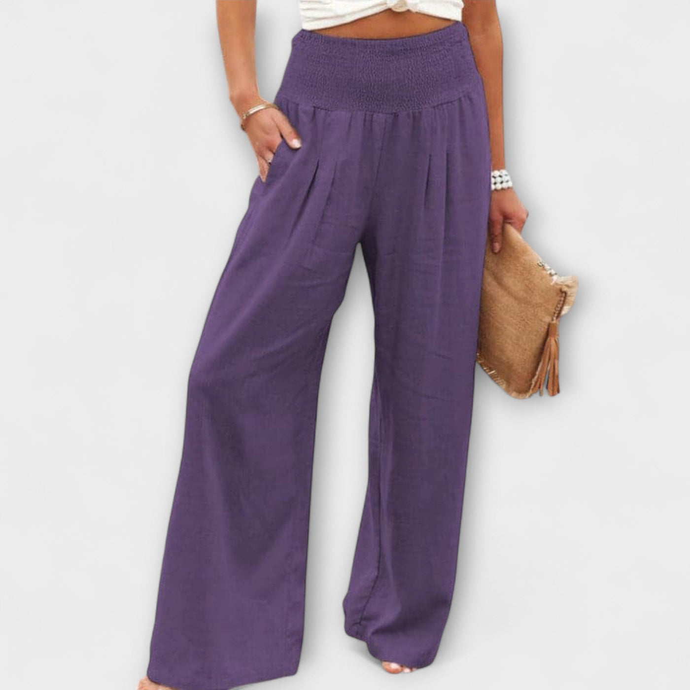 Thearya - Pantalones de lino sueltos y casuales