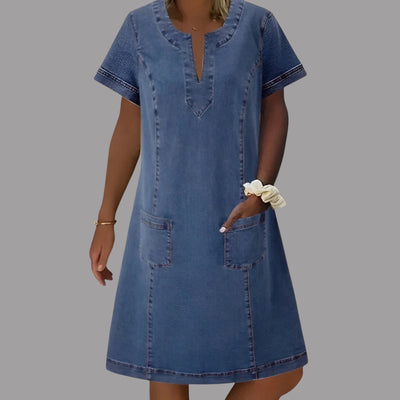 Julia - Vestido vaquero suave con bolsillos frontales