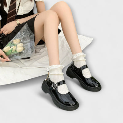 Zapatos de tacón Mary Jane de perlas Luxus