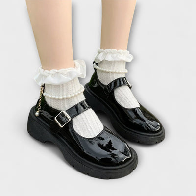 Zapatos de tacón Mary Jane de perlas Luxus