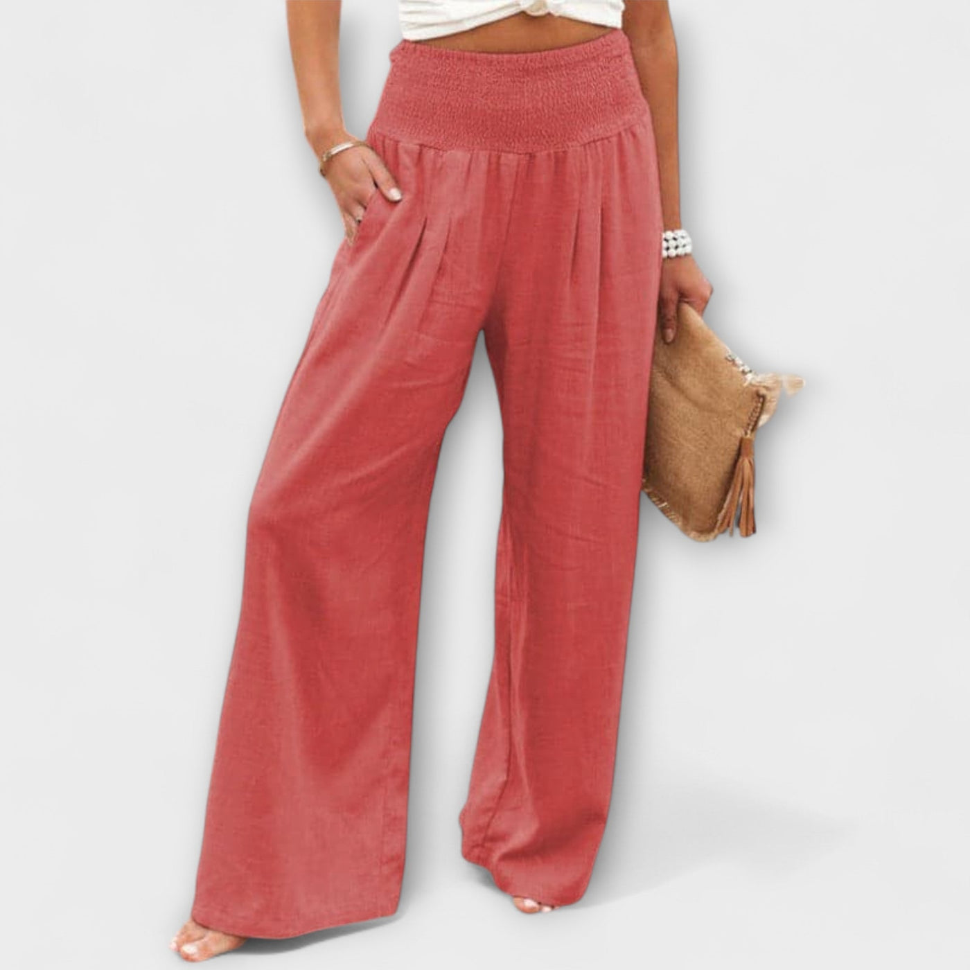 Thearya - Pantalones de lino sueltos y casuales